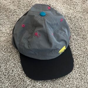 Zephyr Gray and Black Hat with Pink and Blue Accents